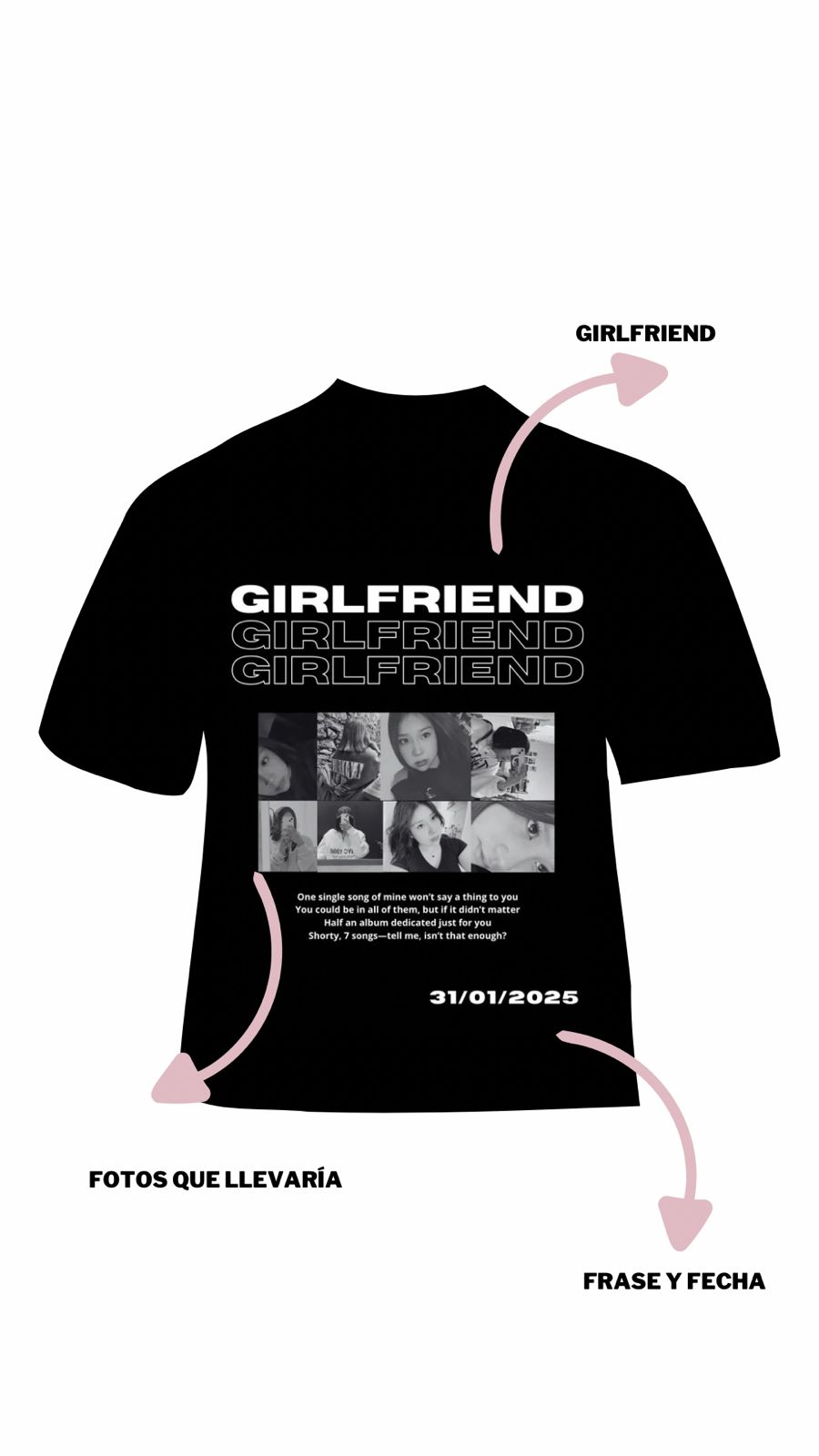Playera boyfriend y Girlfriend personalizable