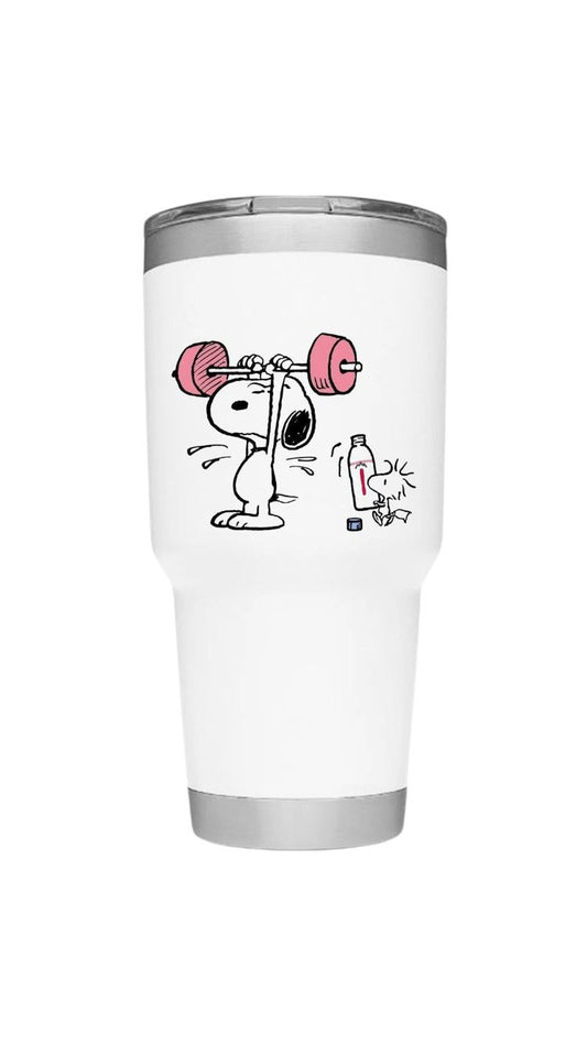 Termo 30 Oz Snoopy levantando pesas
