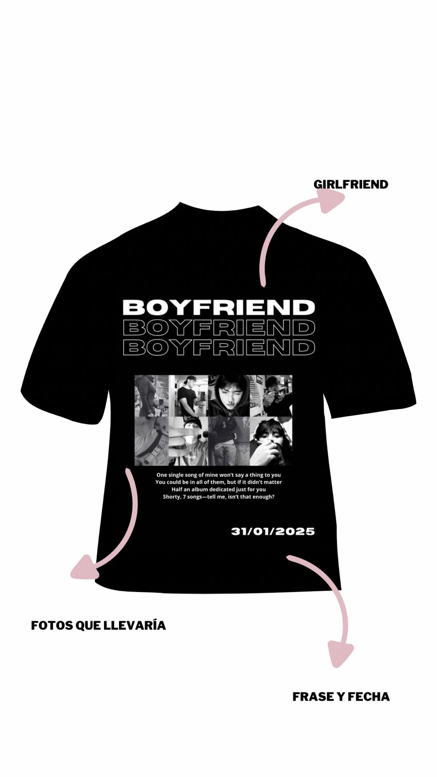 Playera boyfriend y Girlfriend personalizable
